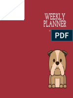 Weekly planner bulldog -red