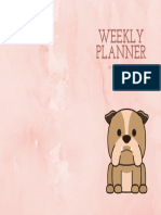 Weekly planner bulldog -rose