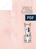 Weekly planner bull terrier-rose