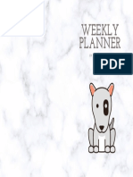 Weekly planner bull terrier-marble