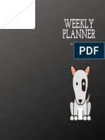 Weekly Planner Bull Terrier-black Degrade