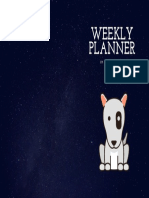 Weekly Planner Bull Terrier-Blue Stars