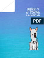 Weekly planner bull terrier-blue