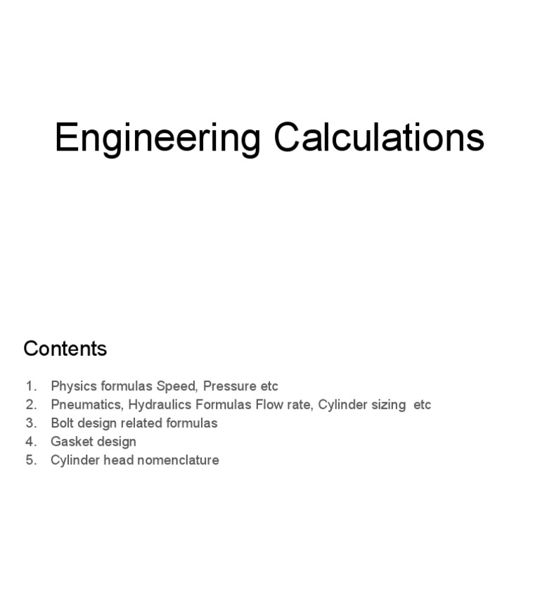 Engineering calculations pdf