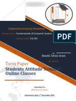 Term Paper: Students Attitude Towards Online Classes
