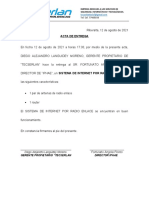 ACTA DE ENTREGA ANTENAS DE RADIO ENLACE