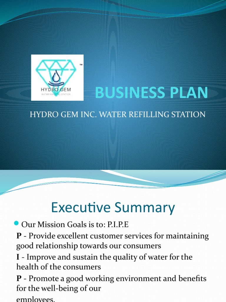 Business Plan Hydro Gem Inc. Water Refilling Station PDF