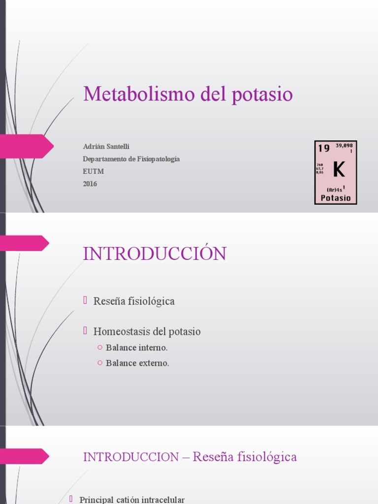 04 - Metabolismo Del Potasio | PDF | Dieta y nutrición | Química
