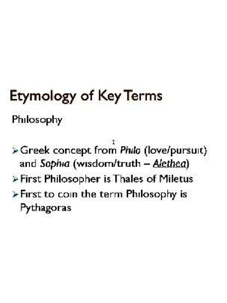 Etymology of Key Terms Philosophy Greek Concept From Philo (Love
