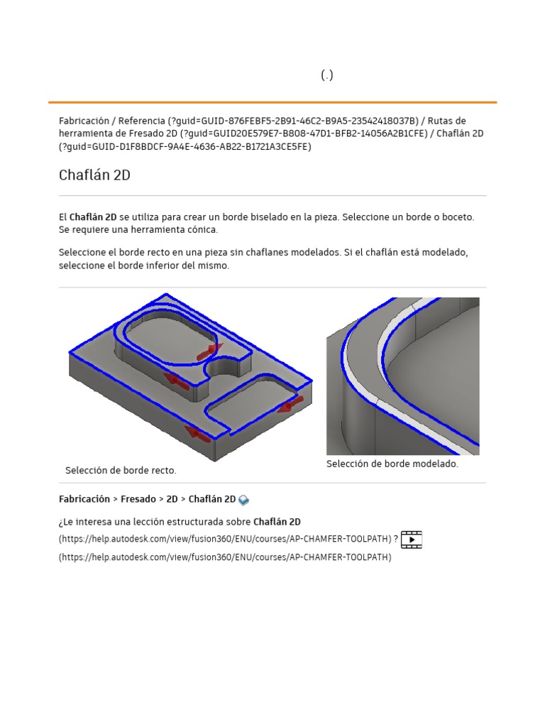 Chaflán 2D en Fresado de Piezas | PDF | Geometría