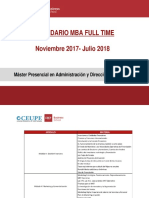 Calendario MBA full time septiembre IMF y CEUPE