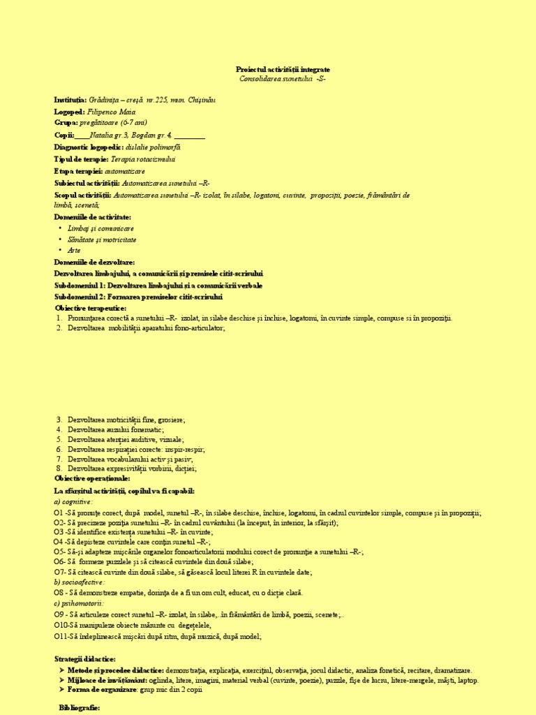 Proiect Sunetul R | PDF
