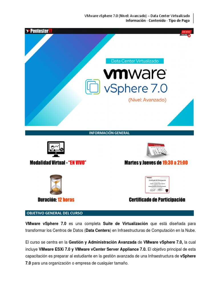 Curso Avanzado de VMware vSphere 7.0 | PDF | V Mware | Redes de ...