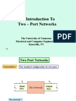An Introduction To Two - Port Networks: The University of Tennessee Electrical and Computer Engineering Knoxville, TN