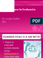 Pautas para La Evaluacion I