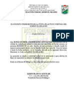 Junta de Acción Comunal Barrio El Milagro 2022