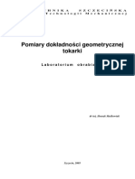 Pomiary Dokładności Geometrycznej Tokarki