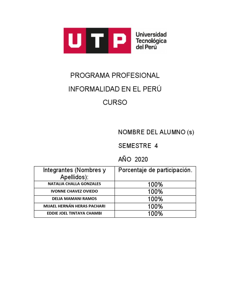 Impacto de la Informalidad en Perú | PDF | Derecho laboral | Business