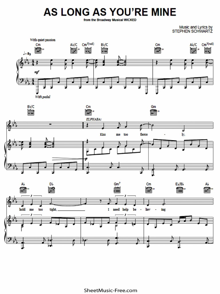 As Long As You - Re Mine Sheet Music From Wicked | PDF