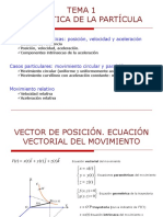 Cinemática de la partícula: conceptos básicos de posición, velocidad y aceleración