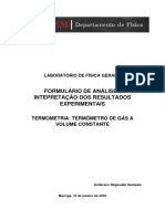 Termometro de Gás Formulario de Análise e Interpretação Dos Dados