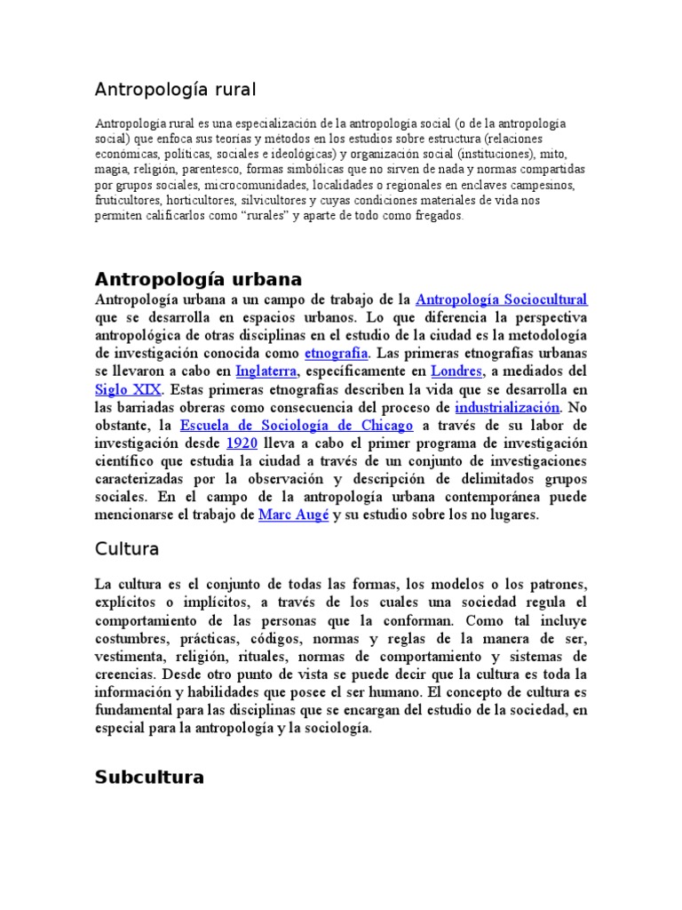 Antropología Rural | PDF | Antropología | Contracultura