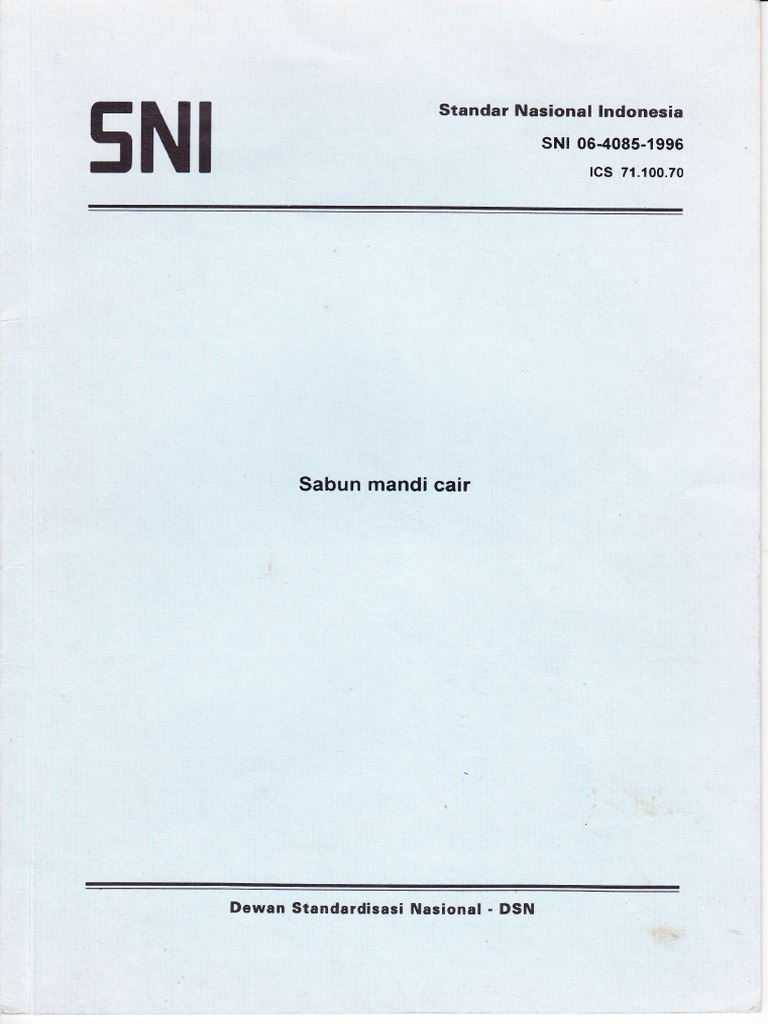 SNI 06-4085-1996 Sabun Mandi Cair | PDF