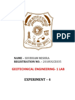 Geotechnical Engineering-1 Lab: Experiment - 4