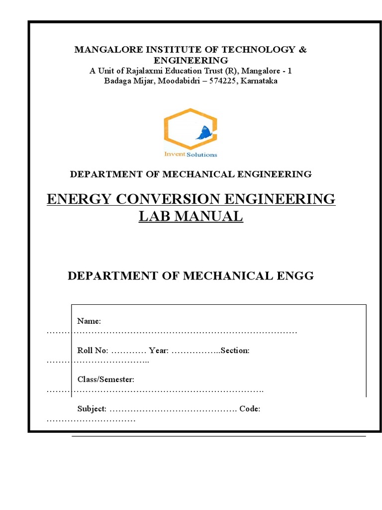 Ece Lab Manual Mite PDF Internal Combustion Engine Diesel Engine