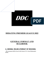 Debating Premier League 2022: I) - Genral Rules (Format of Rounds)