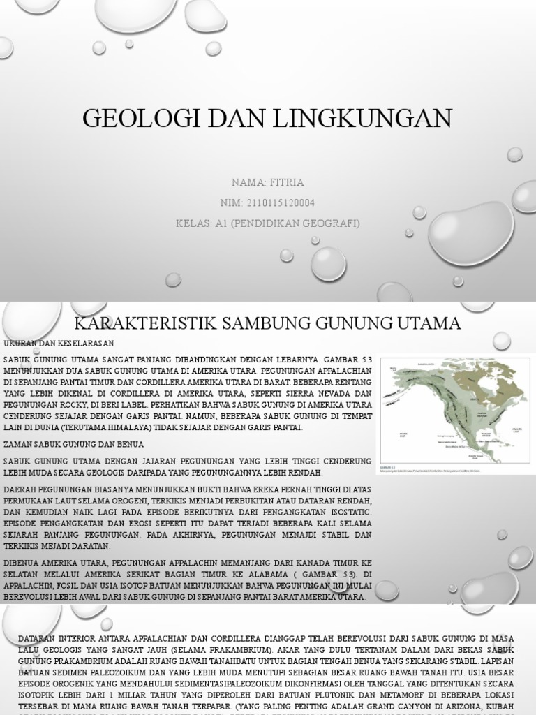 Objek material geografi seperti gunung, sungai, dan kota dalam konteks lingkungan