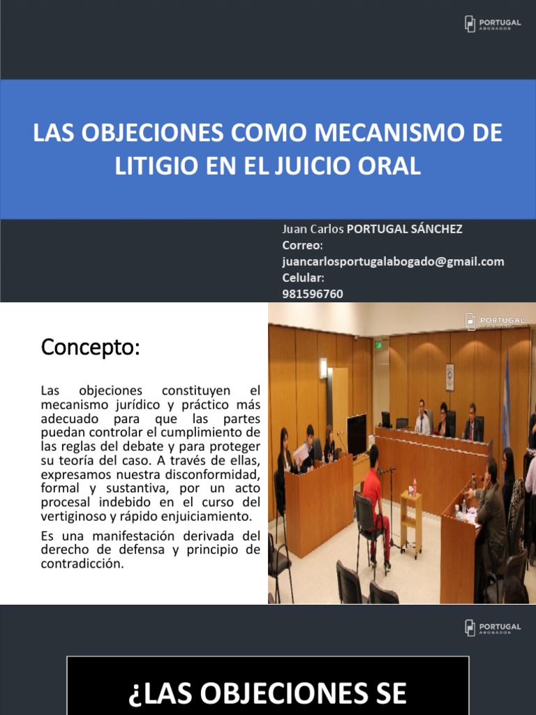 Objeciones En El Juicio Oral