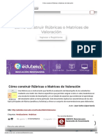 Cómo Construir Rúbricas o Matrices de Valoración