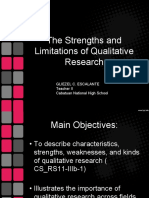 Strengths and Limitations of Qualitative Research