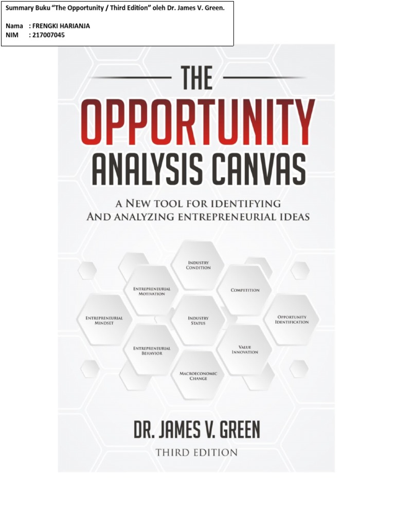 Photo inspiration: Picture Idea: Summary The Opportunity Analysis Canvas Frengki Harianja