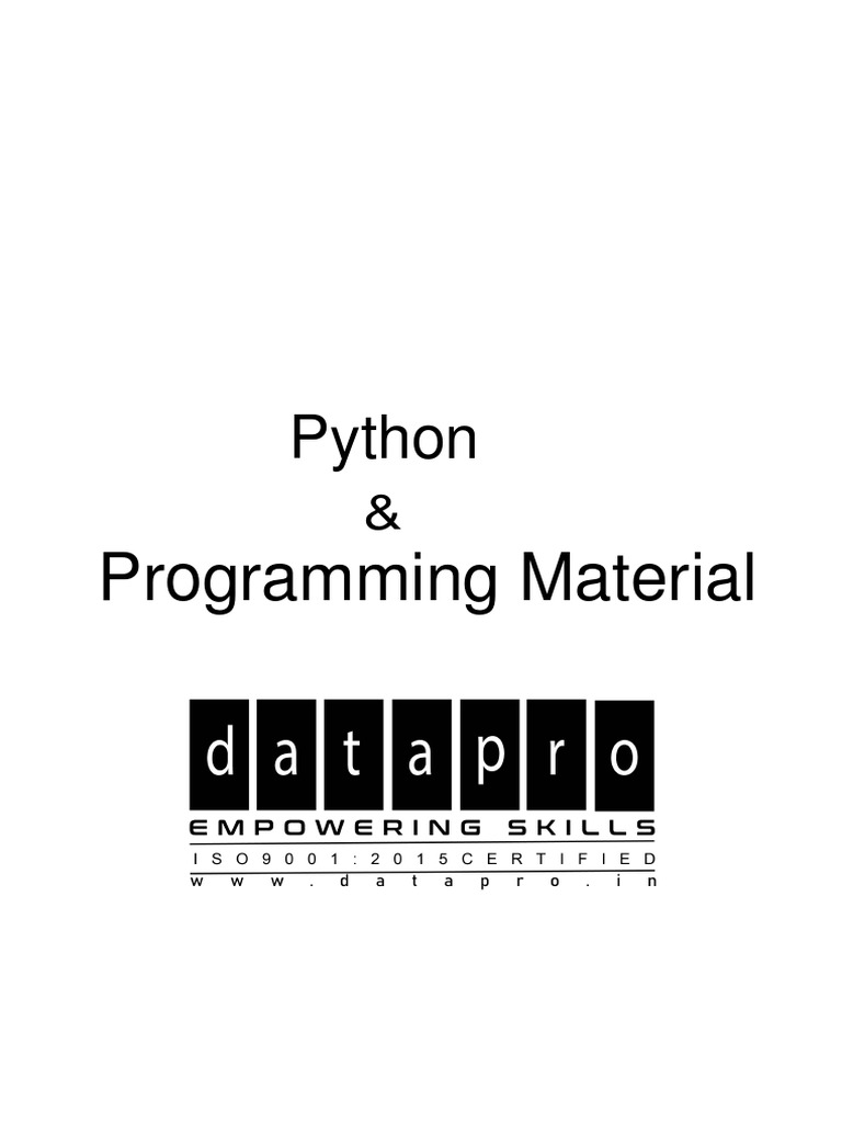 Python Basics For Beginners Programming Material | PDF
