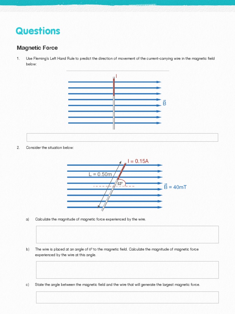 5.4.2 Force QUESTIONS PDF Field Classical