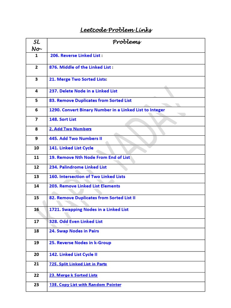 Singly Linkedlist Leetcode Problems | PDF | Applied Mathematics | Computing