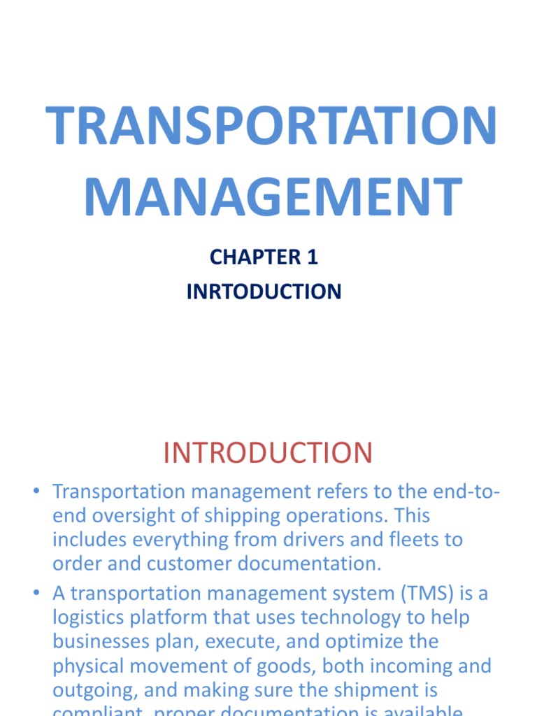 Transportation Management | PDF