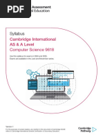 Syllabus: Cambridge International AS & A Level Computer Science 9618