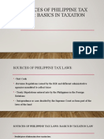 Sources of Philippine Tax Laws - Basics in TAXATION LAW