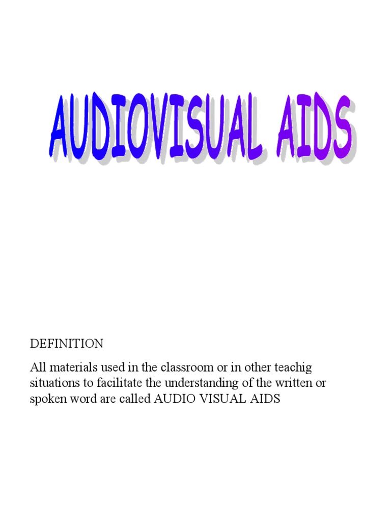 Audio Visual AIDS PDF Communication Cognition