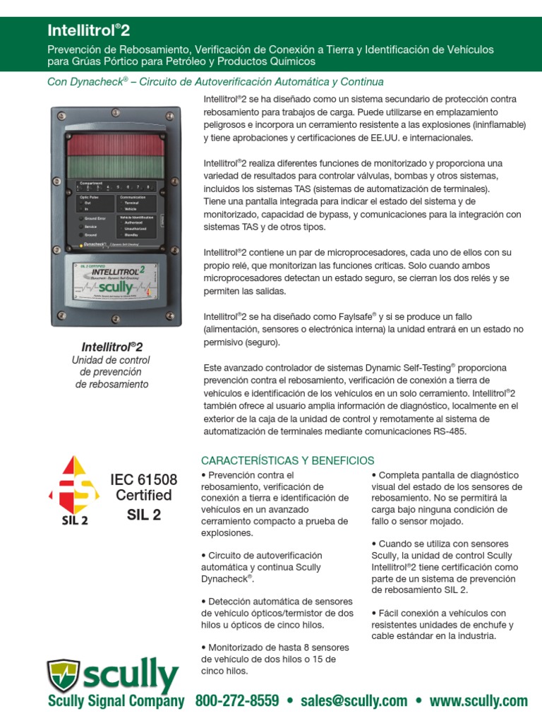 Monitor de Sobrellenado y Tierra Scully | PDF | Relé | Controlador ...