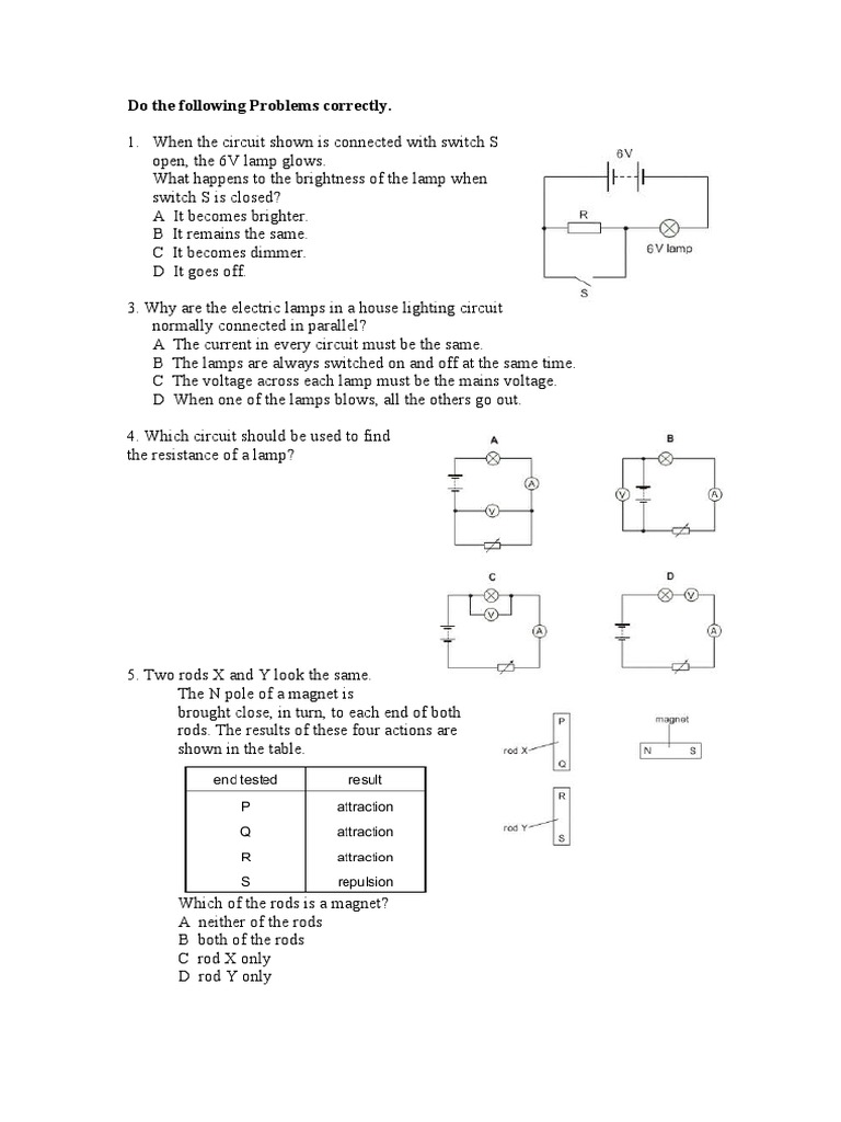 Physics Problems and Concepts Explained | PDF | Incandescent Light Bulb ...