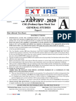 14thjune Anubhav Prelims Open Mock Test 2020 Question Paper and Explanation