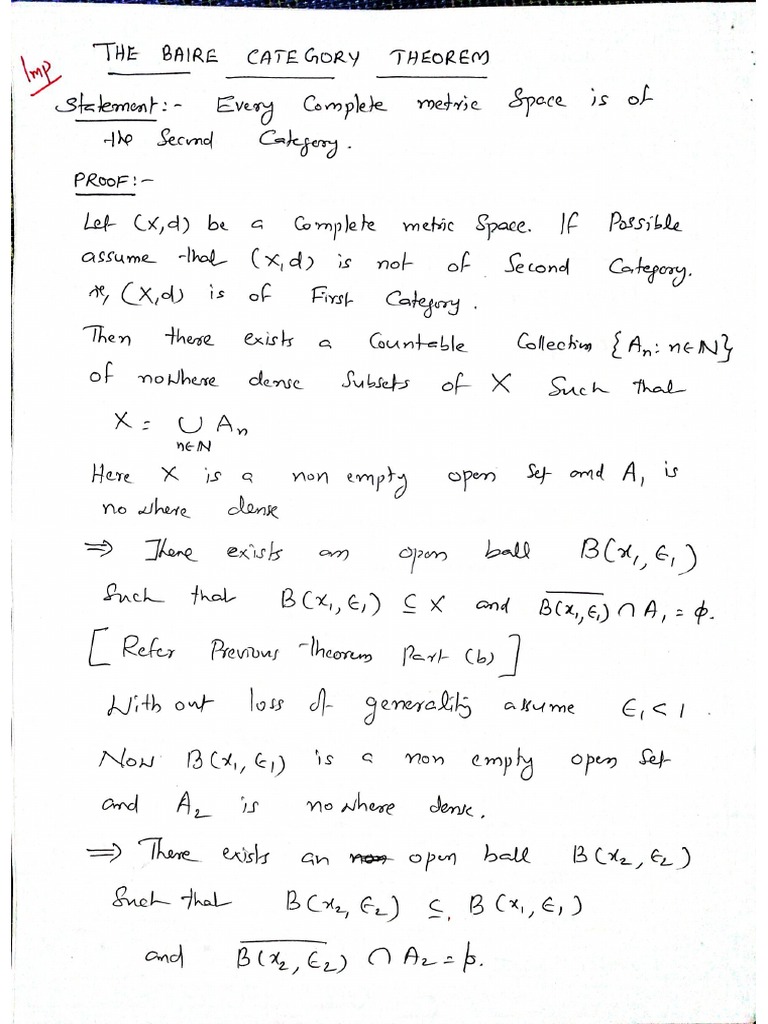 Baire Theorem Pdf – m7311 Baire Category Theorem – YLUY