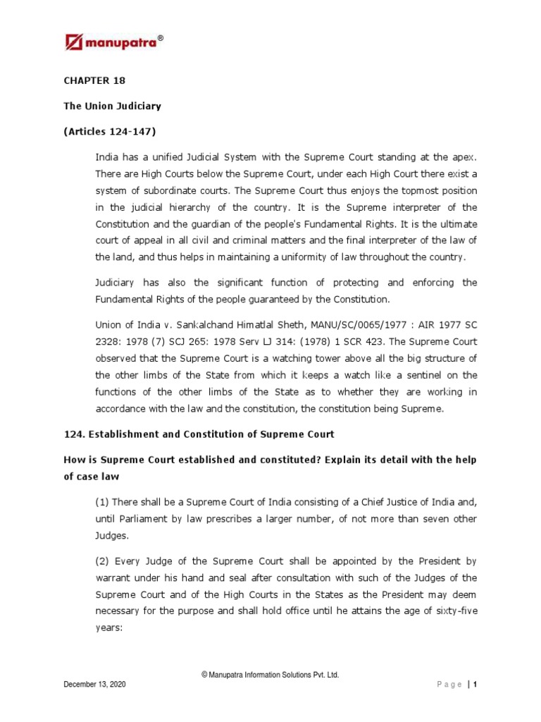 Overview of India's Supreme Court Structure | PDF | Supreme Court Of ...
