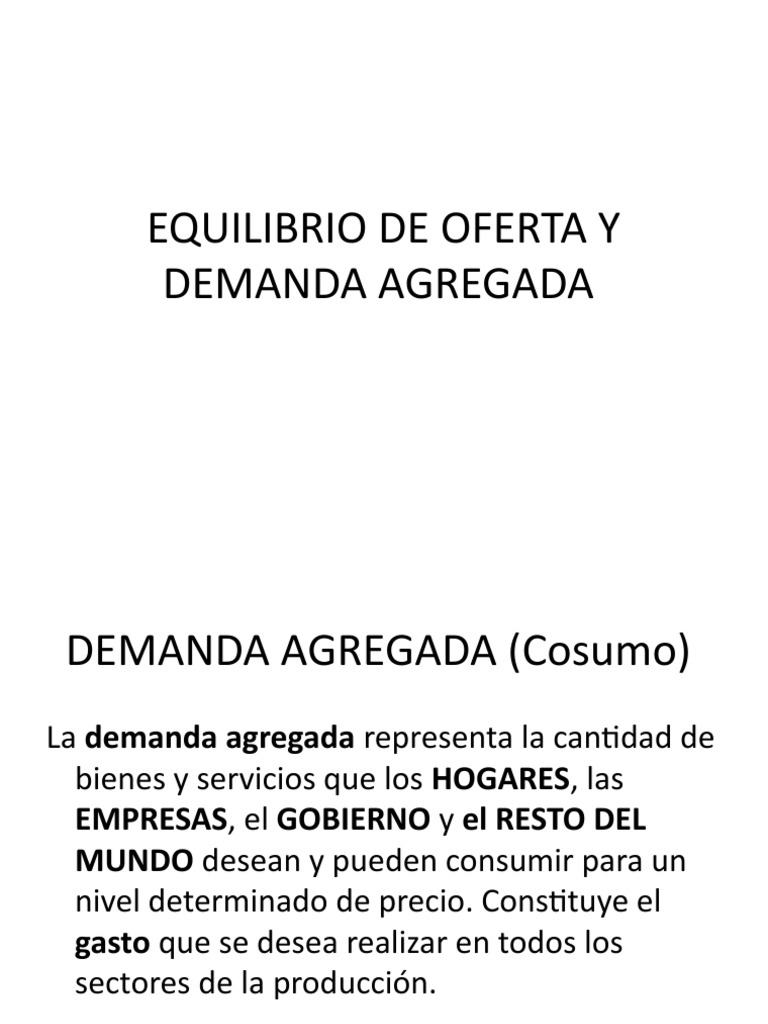 Equilibrio de Oferta y Demanda Agregada | PDF | Oferta (economía) | Precios