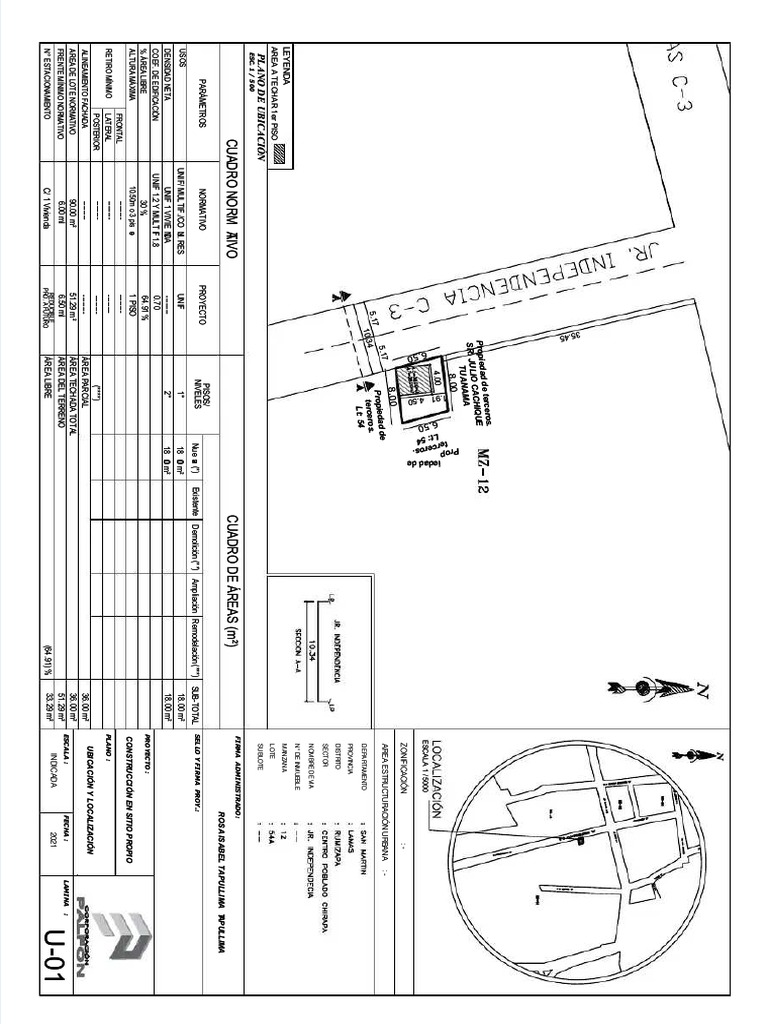 PDF Plano U01 Techo Propio | PDF