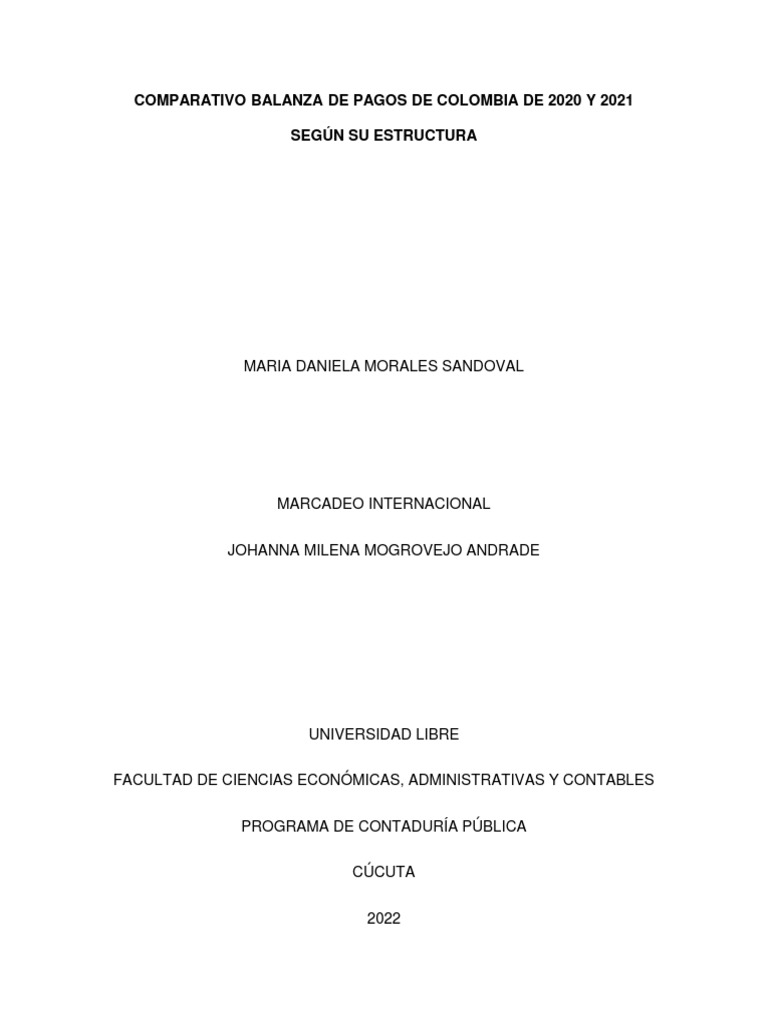 Estructura de la Balanza de Pagos en Colombia | PDF | Balance de pagos ...